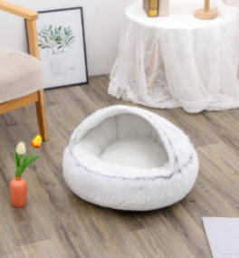 Plush dog bed cozy sleeping area