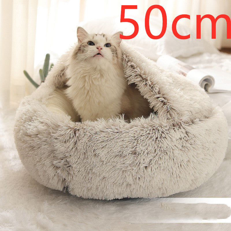 Plush dog bed for winter use