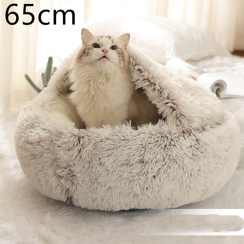 Plush dog bed round warm design