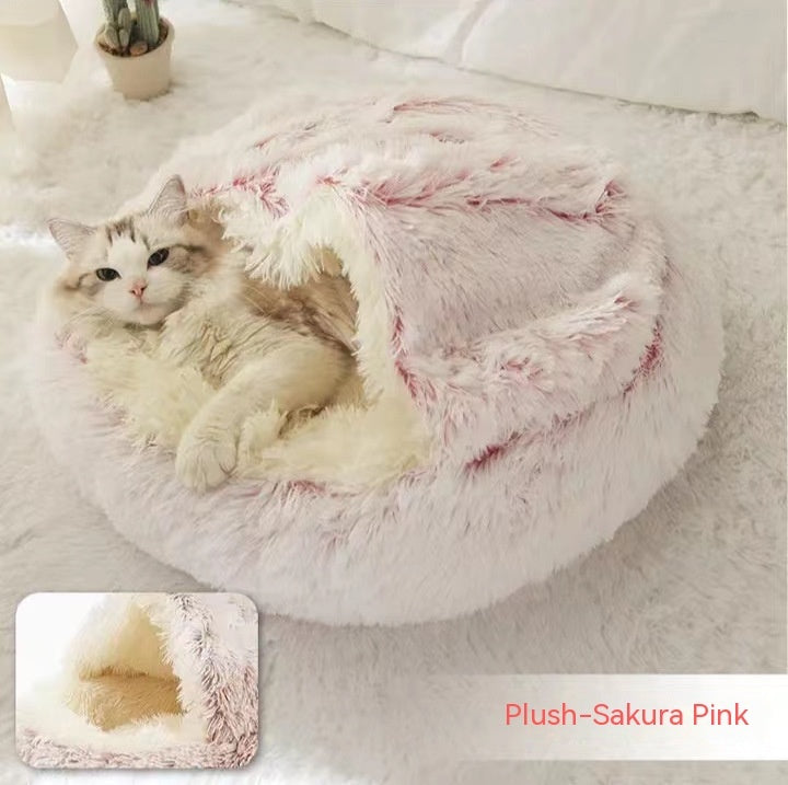 Plush dog bed cozy sleeping area