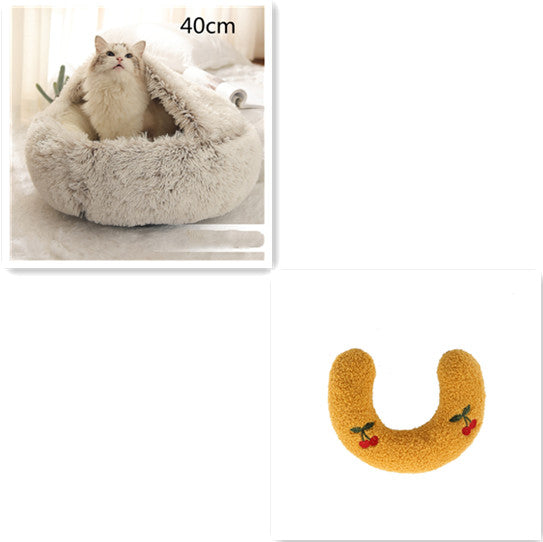 Plush dog bed for dogs and cats