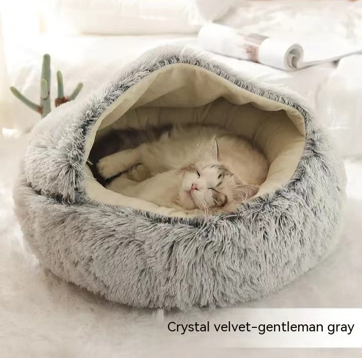 Plush dog bed cozy sleeping area