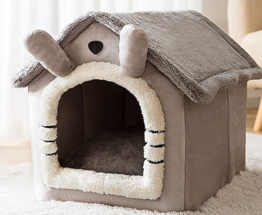 Enclosed dog bed warm pet sleeping space