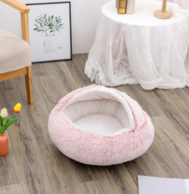Plush dog bed cozy sleeping area