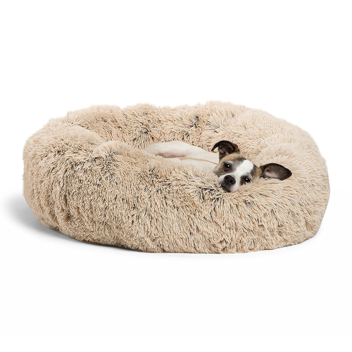 Small dog bed round plush pet nest 