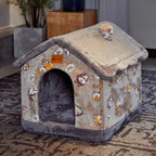 Enclosed dog bed foldable winter house