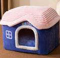 Enclosed dog bed foldable winter house