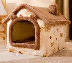 Enclosed dog bed foldable winter house