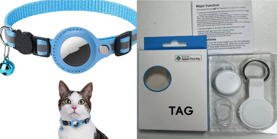 Reflective Collar Waterproof Holder Case For Airtag Air Tag Airtags Protective Cover Cat Dog Kitten Puppy Nylon Collar