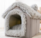 Enclosed dog bed warm pet sleeping space