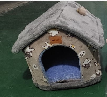Enclosed dog bed for dogs and cats
