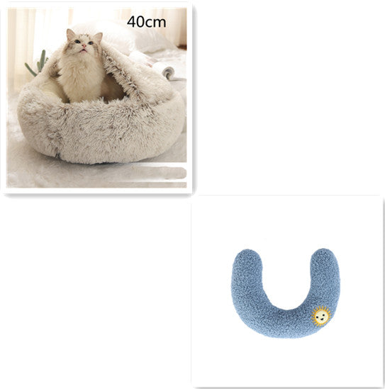 Plush dog bed round warm design