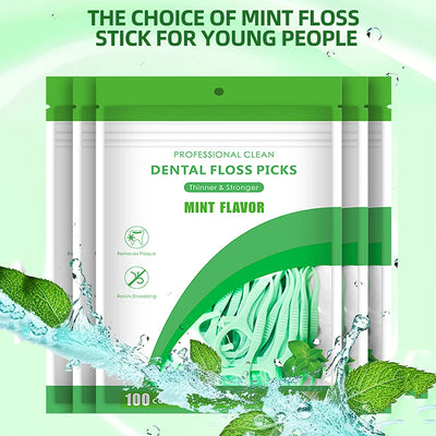 500pcs Mint Dental Floss Sticks