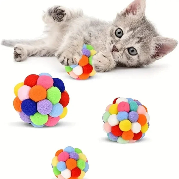 Colorful Cat Plush Balls