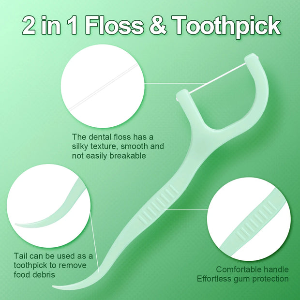 500pcs Mint Dental Floss Sticks