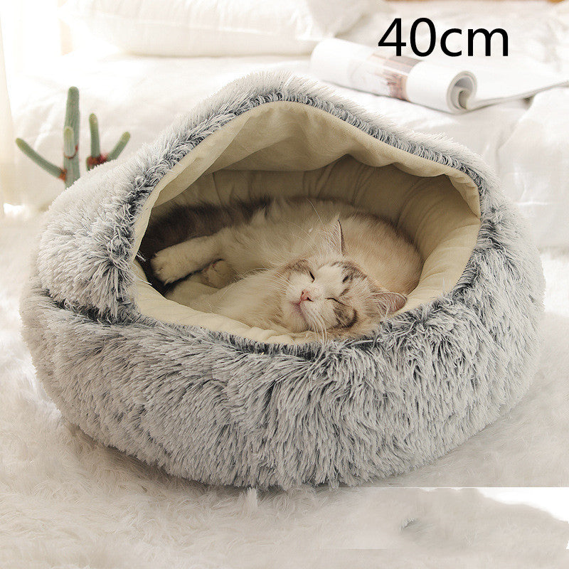 Plush dog bed for winter use