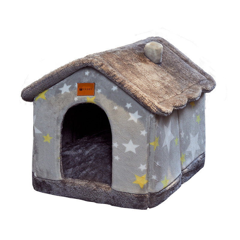 Enclosed dog bed for dogs and cats