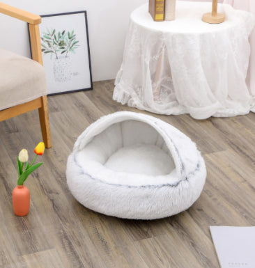 Plush dog bed long plush surface