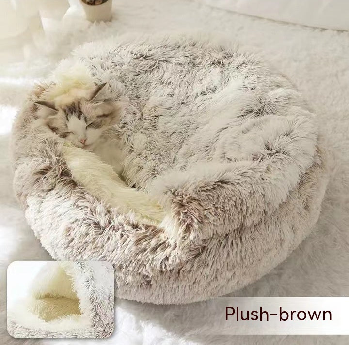 Plush dog bed for small pets